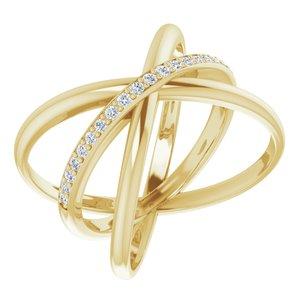 1/6 CTW Diamond Criss-Cross Ring