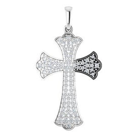 1/2 CTW Diamond Micro Pavé Cross Pendant