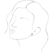 Load image into Gallery viewer, Blue Zircon Floral-Inspired J-Hoop Earrings
