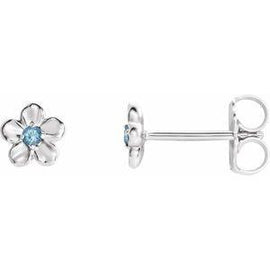 Youth Imitation December Birthstone Flower Earrings