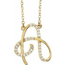 Load image into Gallery viewer, 1/10 CTW Diamond Initial A 16&quot; Necklace
