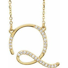 Load image into Gallery viewer, 1/10 CTW Diamond Initial A 16&quot; Necklace
