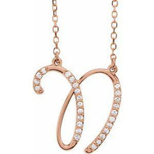 Load image into Gallery viewer, 1/10 CTW Diamond Initial A 16&quot; Necklace
