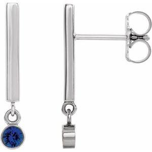 Chatham® Lab-Created Alexandrite Bar Earrings