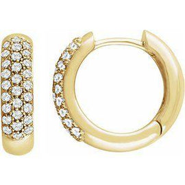 7/8 CTW Diamond Pavé Hoop Earrings