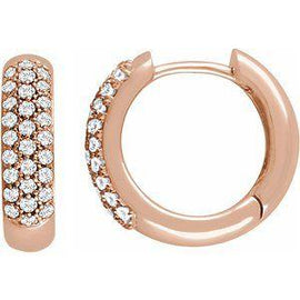 7/8 CTW Diamond Pavé Hoop Earrings