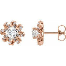 Load image into Gallery viewer, 1 CTW Diamond Halo-Style Earrings
