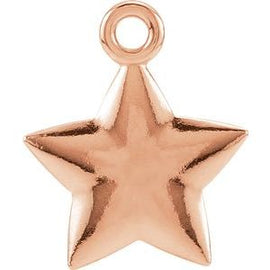 15.75x9.75 mm Puffed Star Charm with Jump Ring