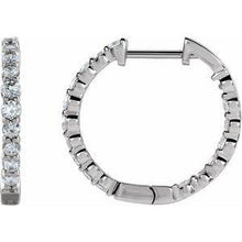 Load image into Gallery viewer, 1 CTW Lab-Grown Diamond Inside-Outside Hinged 19.3 mm Hoop Earrings
