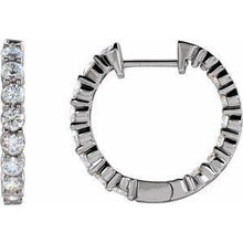 Load image into Gallery viewer, 1 CTW Lab-Grown Diamond Inside-Outside Hinged 19.3 mm Hoop Earrings
