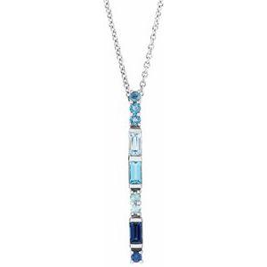 Blue Multi-Gemstone Bar 16-18