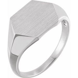 14 mm Hexagon Signet Ring