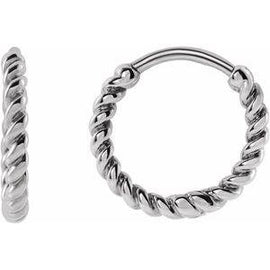 Twisted Rope 11 mm Hoop Earrings