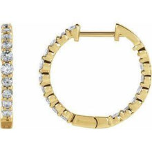 Load image into Gallery viewer, 1 CTW Lab-Grown Diamond Inside-Outside Hinged 19.3 mm Hoop Earrings
