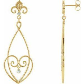 1/10 CTW Diamond Fleur-de-lis Earrings