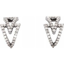 1/4 CTW Diamond Geometric Hoop Earrings