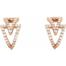 1/4 CTW Diamond Geometric Hoop Earrings