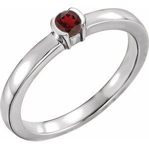 Mozambique Garnet Family Stackable Ring