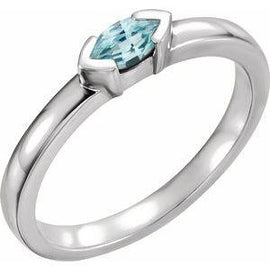 Mozambique Garnet Marquise Stackable Family Ring