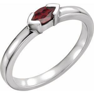 Mozambique Garnet Marquise Stackable Family Ring