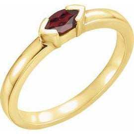 Mozambique Garnet Marquise Stackable Family Ring