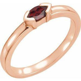 Mozambique Garnet Marquise Stackable Family Ring