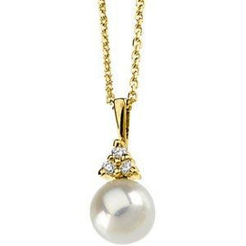 Akoya Cultured Pearl & Diamond Necklace
