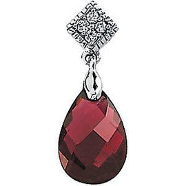 Brazilian Garnet & .04 CTW Diamond Pendant