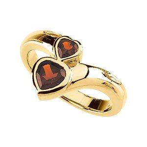 Mozambique Garnet Double Heart Ring