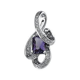 Amethyst & 1/6 CTW Diamond Freeform Pendant