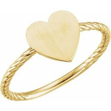 Load image into Gallery viewer, Heart Engravable Rope Ring
