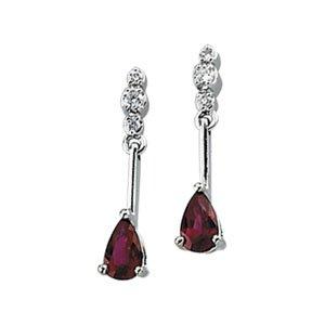 .05 CTW Diamond & Ruby Earrings