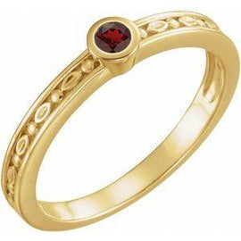 Mozambique Garnet Family Stackable Ring