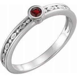 Mozambique Garnet Family Stackable Ring