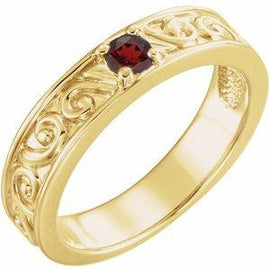 Mozambique Garnet Stackable Family Ring