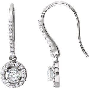 1 CTW Diamond Halo-Style Earrings