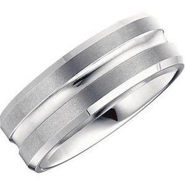 8.3 mm Beveled Band with Grooved Center