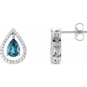 London Blue Topaz & Diamond Earrings