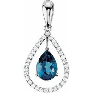 London Blue Topaz & Diamond Pendant