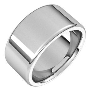 Sterling Silver 10 mm Flat Comfort Fit Round Edge Band Size 12