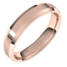 Load image into Gallery viewer, 18K Rose 4 mm Beveled Edge Comfort Fit Light Band Size 10
