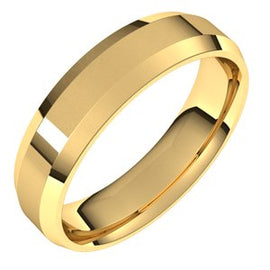 18K Rose 4 mm Beveled Edge Comfort Fit Light Band Size 10