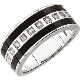 Onyx & 1/5 CTW Diamond Band