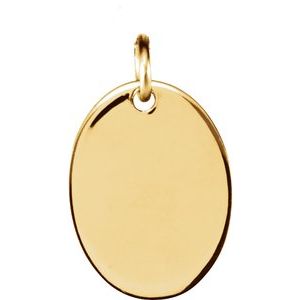 Vermeil 12.7x9.5 mm Oval Pendant