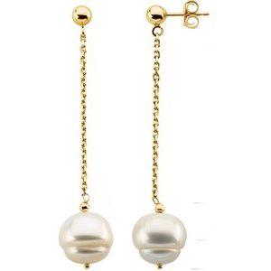 9-11 mm Freshwater Cultured Pearl Dangle Earrings
