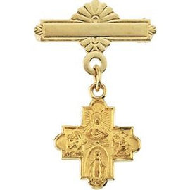 12x12 mm Four-Way Medal Baptismal Pin