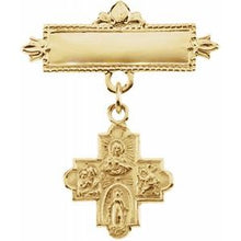 Load image into Gallery viewer, 12 mm Four-Way Medal Baptismal Pin
