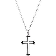 Load image into Gallery viewer, 25x15.75 mm Enameled Cross 18&quot; Necklace
