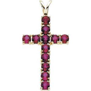 Ruby Cross Pendant