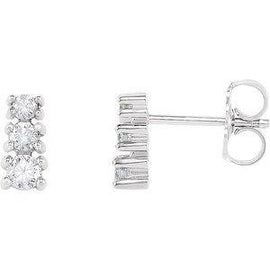 7/8 CTW Diamond Three-Stone Earrings
